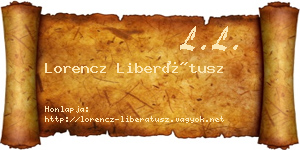 Lorencz Liberátusz névjegykártya